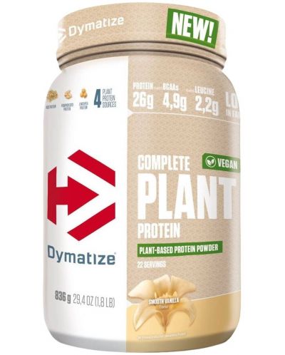 Complete Plant Protein, ванилия, 836 g, Dymatize - 1