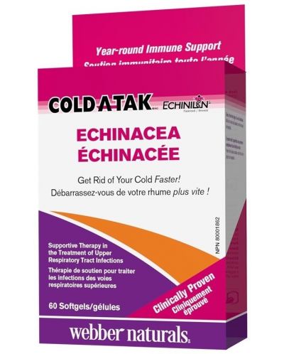 Cold-A-Tak Echinacea, 250 mg, 60 капсули, Webber Naturals - 1
