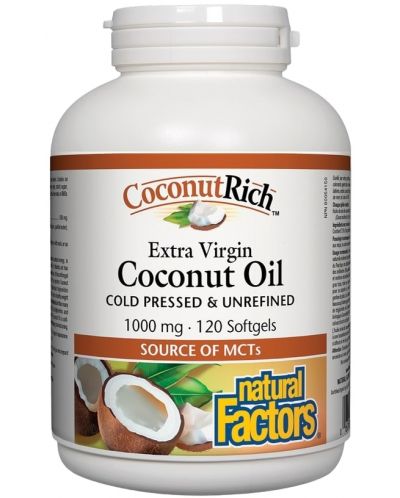 CoconutRich Extra Virgin Coconut Oil, 120 капсули, Natural Factors - 1