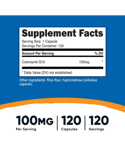 CoQ10, 100 mg, 120 капсули, Nutricost - 2