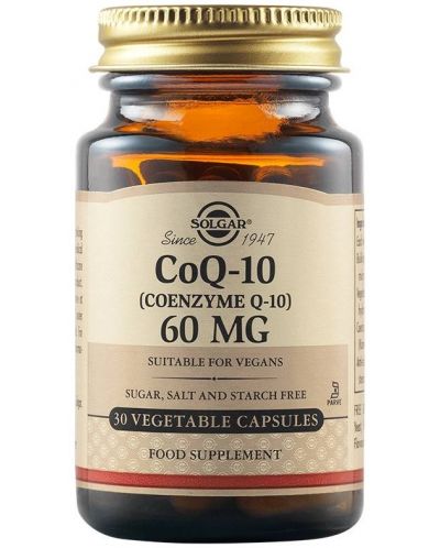 CoQ-10, 60 mg, 30 растителни капсули, Solgar - 1