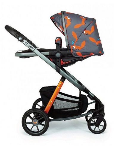 Бебешка количка Cosatto Giggle Quad - Charcoal Mister Fox, с чанта, кошница и адаптери - 1