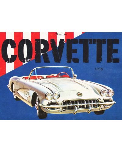 Пъзел New York Puzzle от 500 части - Corvette Convertible, 1958 - 1