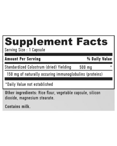 Colostrum, 500 mg, 120 капсули, Haya Labs - 2