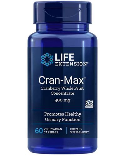 Cran-Max, 500 mg, 60 веге капсули, Life Extension - 1