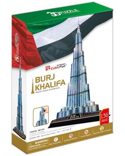 3D Пъзел Cubic Fun от 136 части – Burj Khalifa - 2