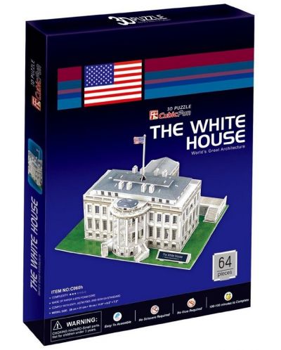 3D Пъзел Cubic Fun от 65 части – The White House - 2