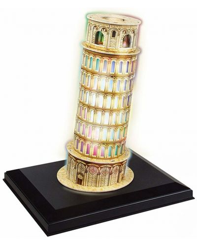 3D Пъзел Cubic Fun от 15 части и LED светлини - Pisa Tower - 1