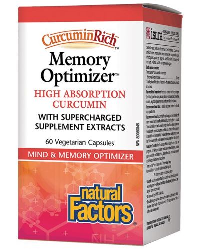 CurcuminRich Memory Optimizer, 60 капсули, Natural Factors - 1