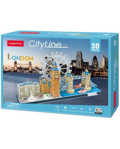 3D Пъзел Cubic Fun от 107 части - City Line London - 2