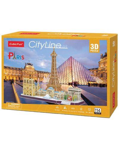 3D Пъзел Cubic Fun от 114 части - City Line Paris - 2