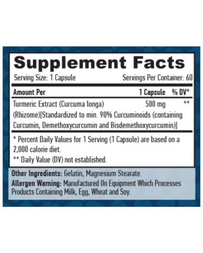 Curcumin, 500 mg, 60 капсули, Haya Labs - 2