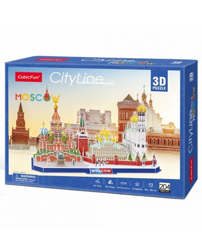 3D Пъзел Cubic Fun от 204 части - City Line Moscow - 2