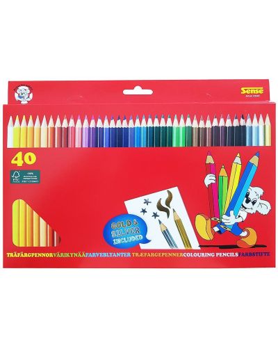 Комплект цветни моливи Sense - 40 броя - 1