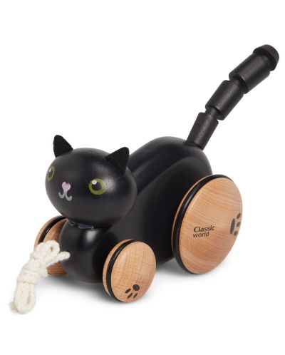 Играчка за дърпане Classic World - Черна котка - 1