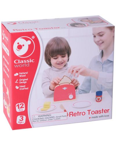 Дървена играчка Classic World - Ретро тостер - 2