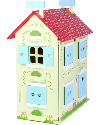 Дървена къща Legler Small Foot Design - С кукли и обзавеждане - 7