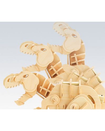 Дървен 3D пъзел Robo Time от 90 части - T‑Rex - 5