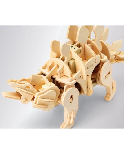 Дървен 3D пъзел Robo Time от 75 части - Стегозавър - 6