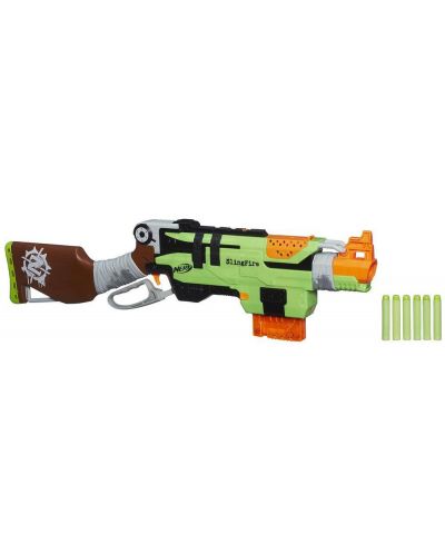 Пушка Nerf Zombie  - Strike SlingFire Blaster с резервни стрелички - 1