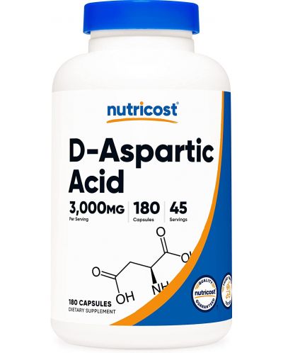 D-Aspartic Acid, 180 капсули, Nutricost - 1
