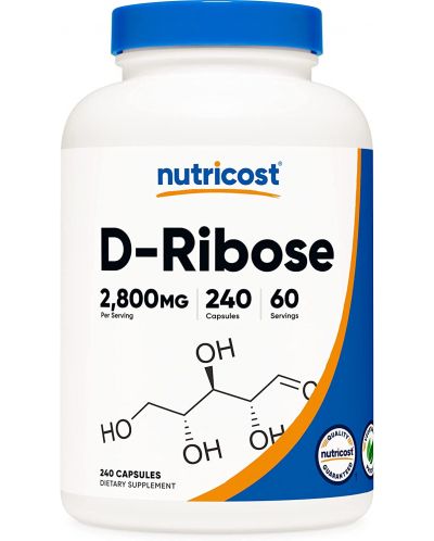 D-Ribose, 240 капсули, Nutricost - 1