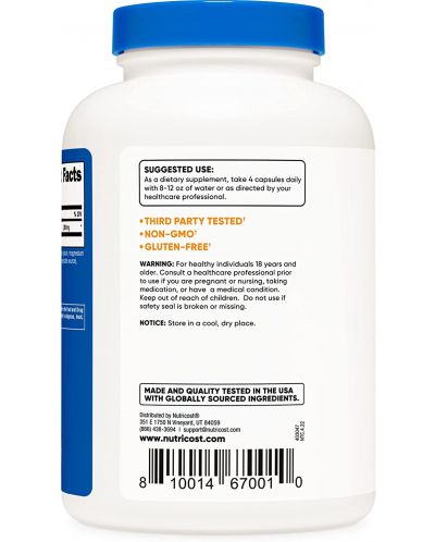 D-Ribose, 240 капсули, Nutricost - 3