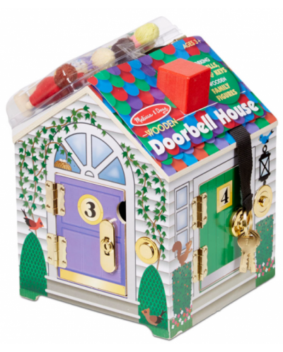 Дървена играчка Melissa & Doug - Къща с ключове и ключалки - 1