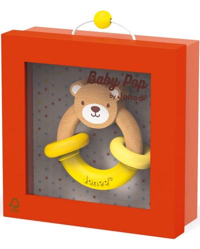 Дървена дрънкалка Janod Baby Bop - Мече