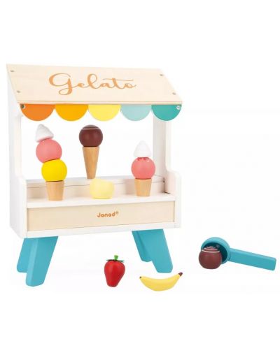 Дървен детски щанд за сладолед Janod - Gelato - 4