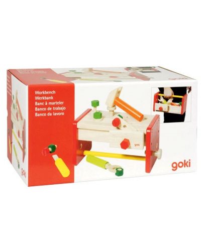Дървен комплект Goki - Кутия с инструменти - 1