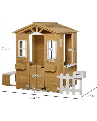 Дървена детска къща Ginger Home - Бяло-синя - 10
