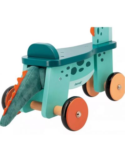 Дървена играчка за яздене Janod - Динозавър - 5