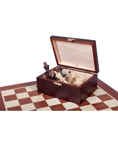 Дървена кутия с фигури за шах Sunrise - Staunton, Dark - 2