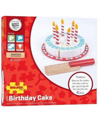 Дървена торта за рязане Bigjigs - Рожден ден - 2