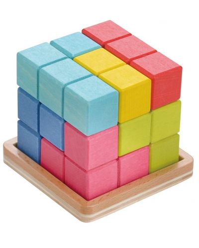 Дървена логическа игра Tini Toys - Подреди кубчето - 2