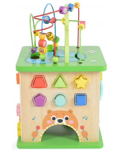 Дървен куб Tooky Toy - Център за игра, Гора - 4