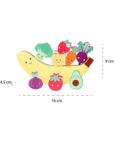 Дървена игра за баланс Orange Tree Toys - Щастливи зеленчуци - 5