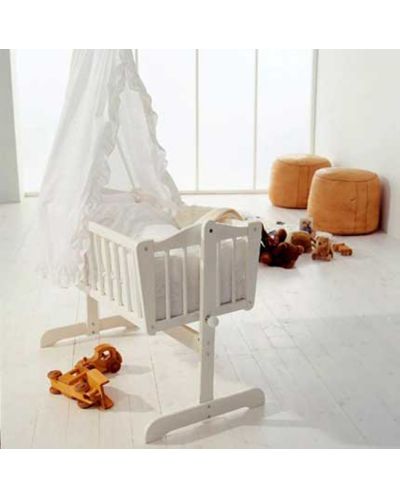 Дървено легло-люлка BabyDan - Sofie, бяло - 6