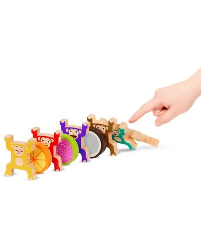 Дървен игрален комплект Battat - Подреждащи се маймунки - 5