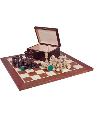 Дървена кутия с фигури за шах Sunrise - Staunton, Dark - 1