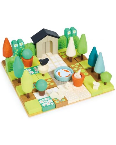 Дървен игрален комплект Tender Leaf Toys - Моята градина, 67 части - 1