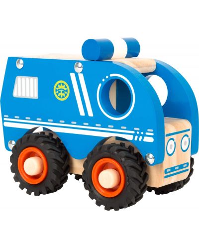 Дървена играчка Small Foot - Полицейска кола, синя - 1