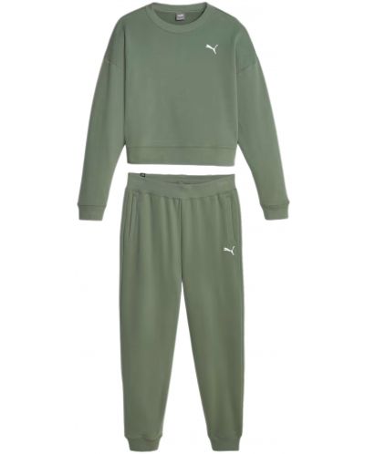 Дамски спортен екип Puma - Loungewear Suit , тъмнозелен - 1