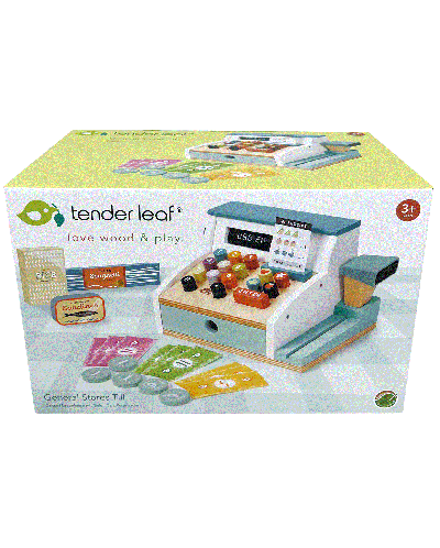 Дървен игрален комплект Tender Leaf Toys - Касов апарат с баркод четец - 6