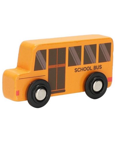 Дървена играчка Smart Baby - Училищен автобус - 1