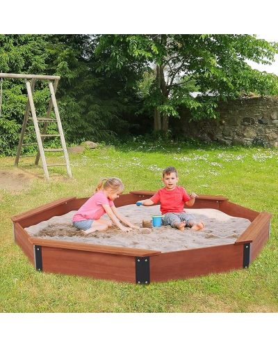 Дървен детски пясъчник с покривало Ginger Home - Octagon - 2