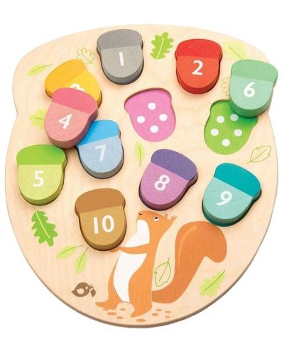 Дървена образователна игра Tender Leaf Toys - Колко са жълъдите - 1