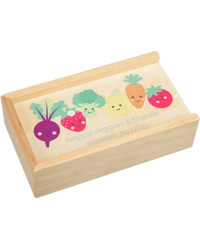 Дървен детски пъзел Orange Tree Toys - Щастливи зеленчуци - 2