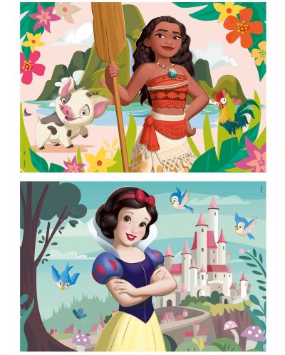 Детски дървен пъзел Educa от 2 x 50 части - Дисни принцеси: Ваяна и Снежанка - 2